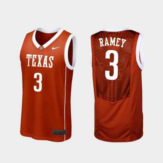 Men Texas Longhorns Courtney Ramey Burnt Orange Replica College Basketball Jersey